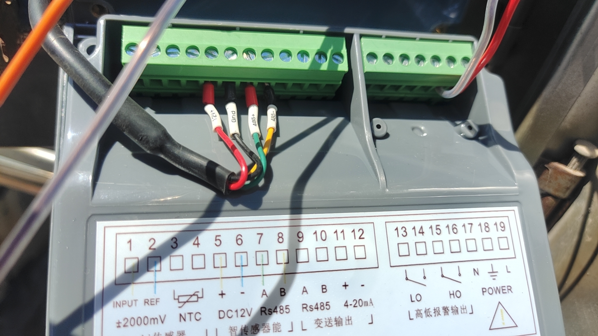 溶解氧D0接線（17和19是電源）